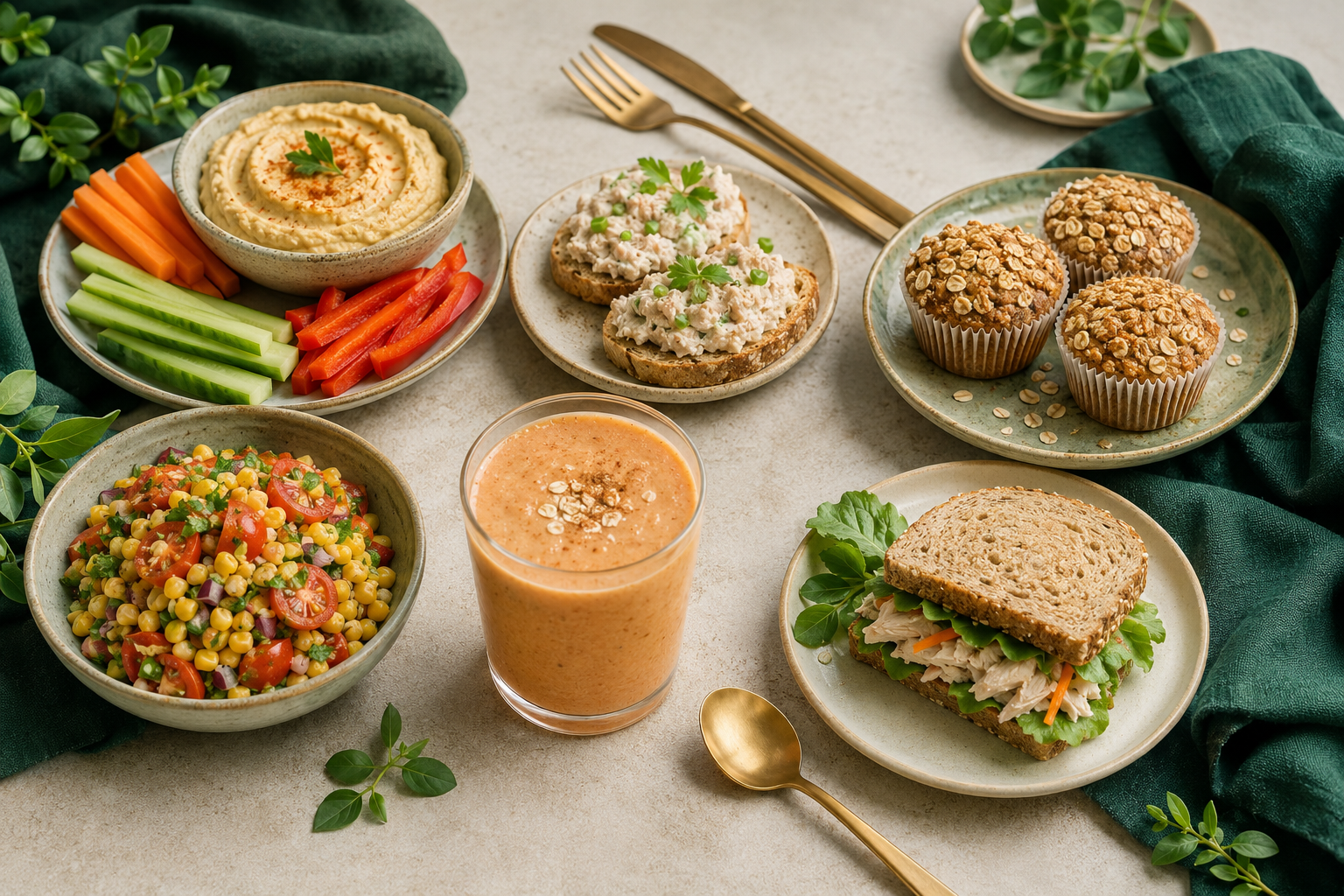 Seleção de lanches e opções rápidas do Método Leve 21